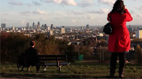 BBC View across to the centre of London from Parliament Hill, Hampstead Heath (BBC)