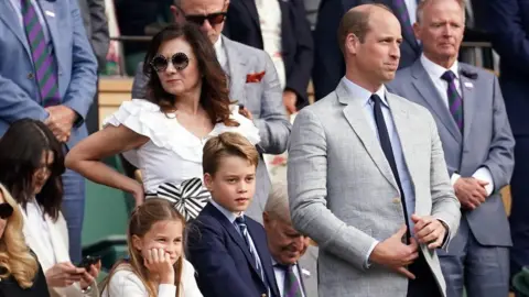 PA Media Prince George and Prince William at Wimbledon mens' final day