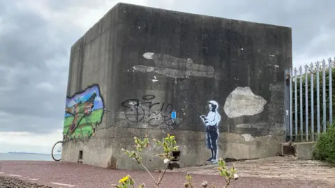 Richard Knights/BBC Banksy-style mural at Harwich