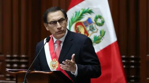 EPA Martin Vizcarra, a civil engineer and businessman is sworn-in as new Peruvian president, in Lima, Peru, 23 March 2018.