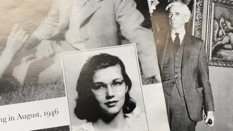 Saul Wordsworth Montage of books showing Sue Russell and Bertrand Russell