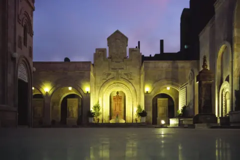 Alamy Courtyard of the church of the Armenia Martyr in Syria
