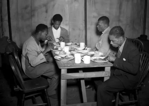 Topfoto Lunch served underground