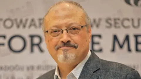 Getty Images Saudi journalist Jamal Khashoggi in Istanbul, Turkey, 6 May 2018