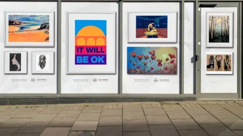 Jamie Hall, Stylize Graphics Art in shop windows in Haverhill