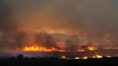 Sarah Clarke Photography Heathland fire on Dartmoor