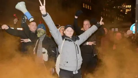 Getty Images People protest in The Hague