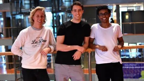 Hold Three founders of Hold, from left to right - Maths Mathisen, Florian Winder and Vinoth Vinaya