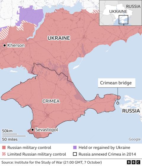 Crimea bridge partly reopens after huge explosion - Russia - BBC News