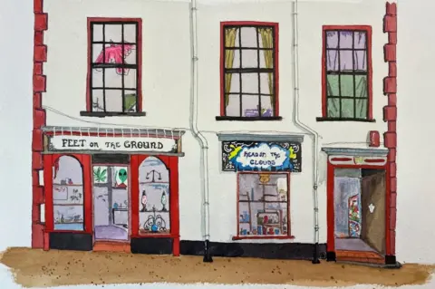 Nick Chinnery Feet on the Ground, Head in the Clouds shops in Pottergate by Nick Chinnery