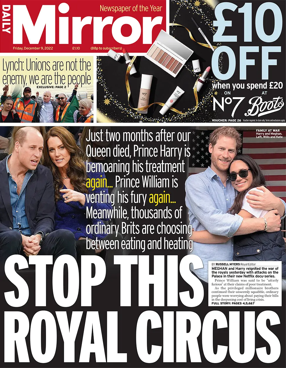 Daily Mirror front page