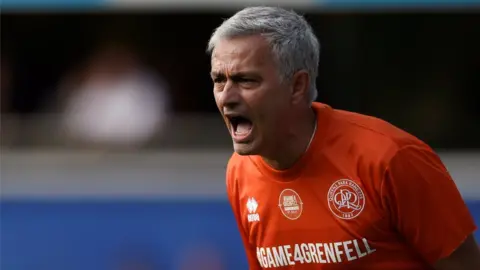 Reuters Jose Mourinho playing in the Game4Grenfell match