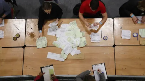 PA Media Ballot papers being counted