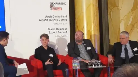 Steve White Timothy Lowe (on the far right) at the 2017 Wales Business Export Summit