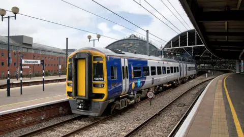 Northern Stock image of a Northern train at Newcastle's Central Station