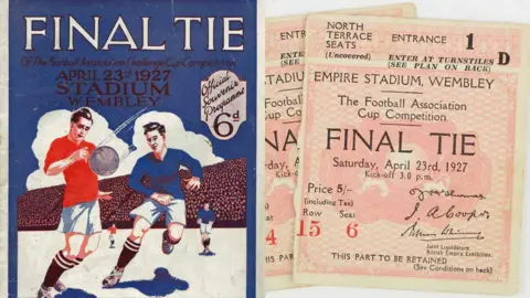 Lockdales Auctioneers A programme and tickets from the 1927 FA Cup final