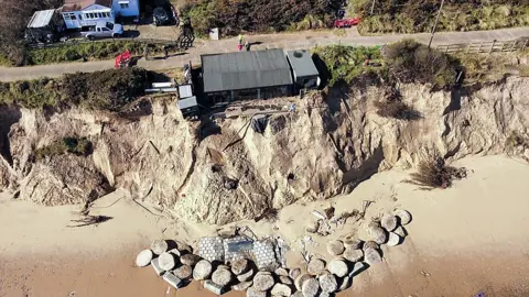 Shaun Whitmore/BBC Aerial shot of Lance Martin's property on The Marrams in Hemsby, Norfolk