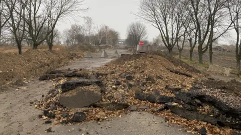 The area around Chornobaivka is now heavily mined