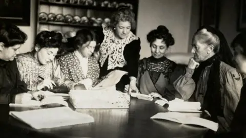 LSE Women's Library  Meeting of leaders in the Women's Social and Political Union in about 1906