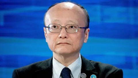 Getty Images Japanese Vice Minister of Finance Masato Kanda at the International Monetary Fund headquarters in Washington DC.