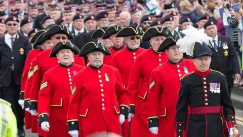 EPA British armed forces parading in Liverpool