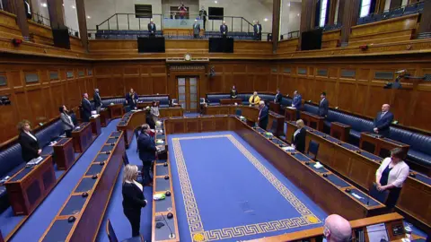 NI Assembly Proceedings at the NI Assembly were paused so MLAs could take part in the minute's silence