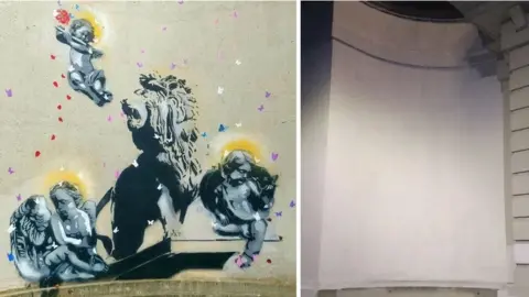 peachyofficial/LDRS Mural (left) and painted over (right)