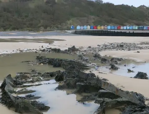 Cromer Museum SS Fernebo wreck on Norfolk beach
