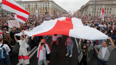 Reuters A protest in Belarus