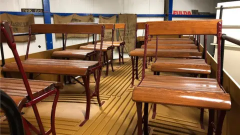 BBC Upstairs of the restored tram