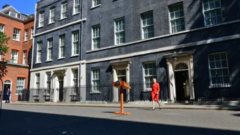 Getty Images Theresa May about to make resignation speech