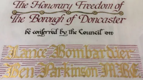 Certificate for the freedom of the borough