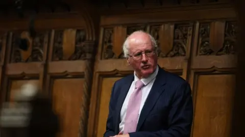 PA Media Jim Shannon appearing in the House of Commons