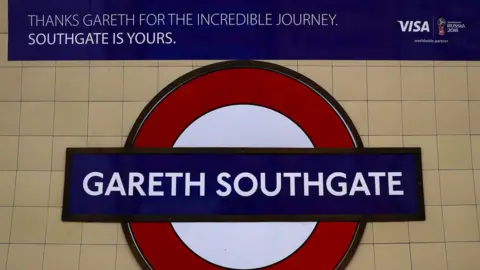 Reuters Gareth Southgate underground sign