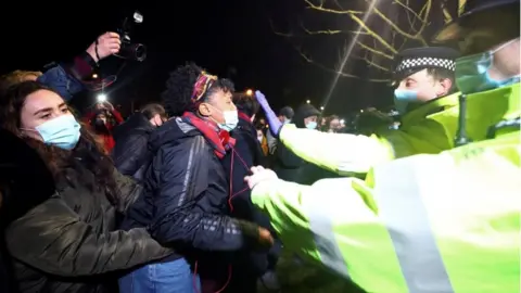 Reuters Clashes at Clapham Common