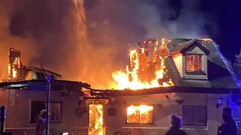 Fire at The Chequers pub