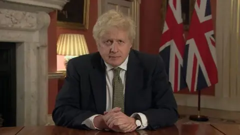 Boris Johnson announcing emergency coronavirus measures on 4 January 2021