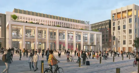 DERBY CITY COUNCIL An artist's impression of the Market Place scheme