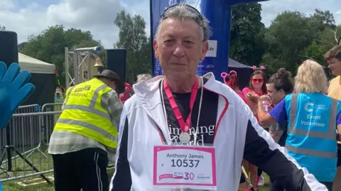 Cancer Research UK Tony Gillard at Race For Life