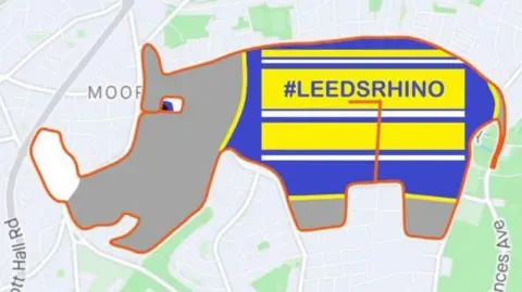 Leeds Rhinos Foundation A rhino-shaped running route