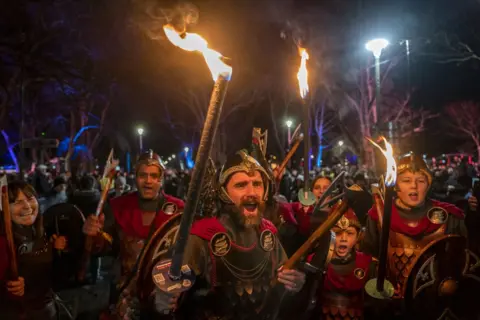 PA Media Edinburgh torchlight procession