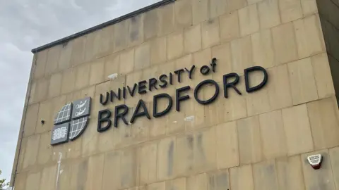 University of Bradford sign on plain building