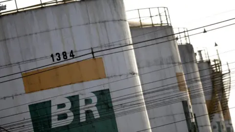 Reuters Tanks of Brazil's state-run Petrobras oil company are seen in Brasilia