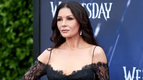 Getty Images Catterine Zeta-Jones attend Netflix's "Wednesday" Calculation of official photos of ATAS in Hollywood forever on April 29, 2023 in Hollywood, California