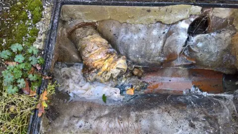 Anglian Water Fatberg in sewer