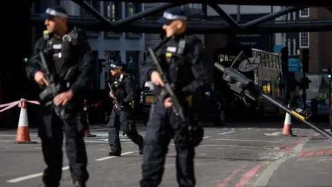 Getty Images Police at the London Bridge attack