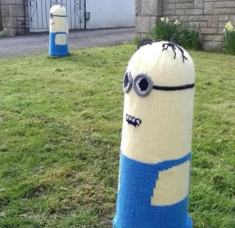 Oldland Knitted Bollards Minions