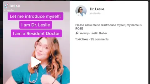 Rose Marie Leslie TikTok videos featuring doctors giving health information are popular on the social media platform