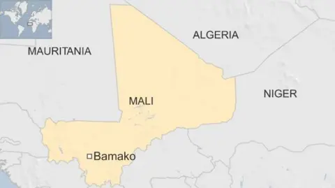 A map showing Mali in Africa