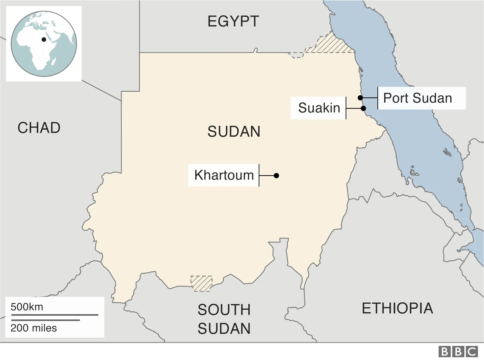 A map of Sudan